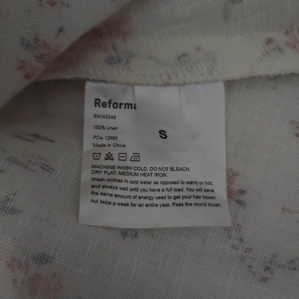 Reformation Carmelo Gabrielle Linen Floral Wrap Mini Dress Small - Picture 5 of 7